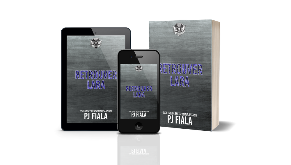 Ensemble de livres de la série GHOST Legacy – Retrouver Lara par PJ Fiala. Comprend le roman en format numérique (ebook), couverture broché et version mobile. Thriller romantique militaire en français avec suspense et passion.