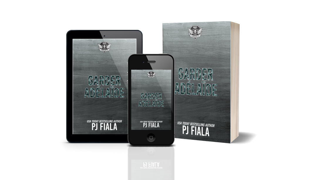 Affichage groupé des formats du livre “Garder Adélaïde” de PJ Fiala : eBook sur tablette, version mobile sur smartphone, et couverture brochée. Roman de suspense romantique avec héros GHOST militaire, disponible en français dans tous les formats. Série GHOST Legacy traduite.

SEO Keywords included:

 PJ Fiala livres traduits, Garder Adélaïde formats multiples, roman militaire français, série GHOST Legacy, suspense romantique en français, eBook et livre broché, romance Glen Hollow Kentucky.