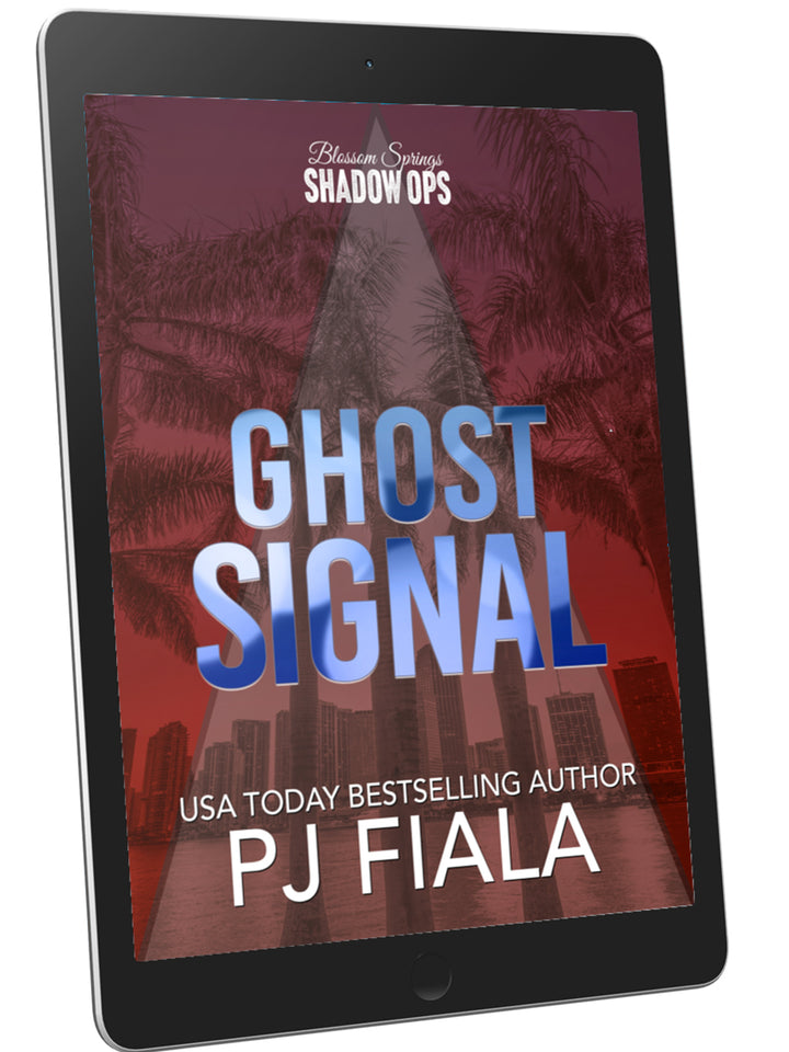 Ghost Signal ebook by USA Today bestselling author PJ Fiala, a romantic suspense novel featuring a protective hero, strong heroine, danger, intrigue, and high-stakes romance.