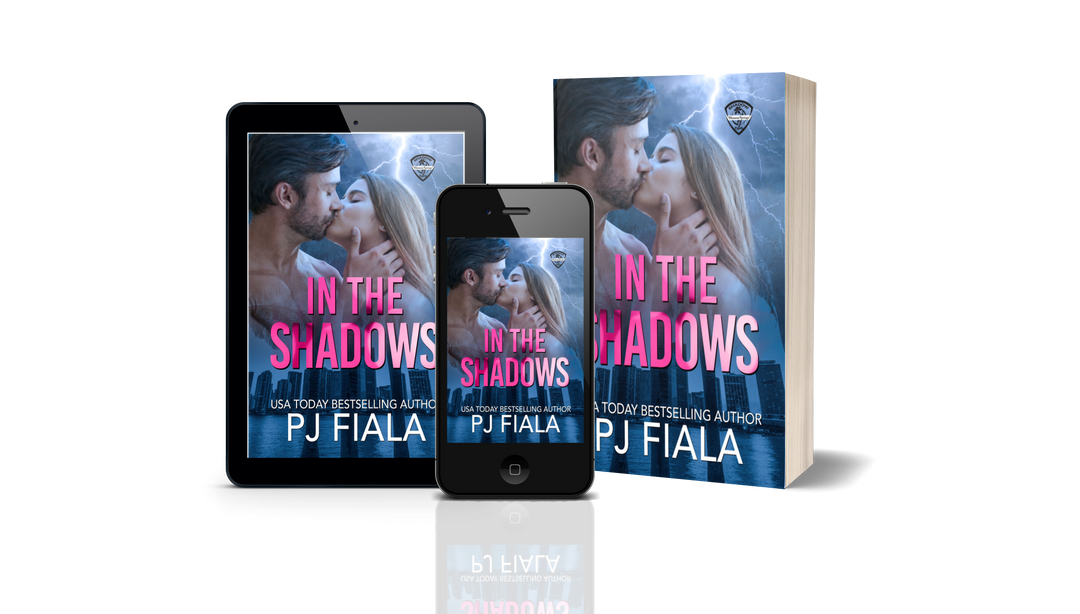  In the Shadows by PJ Fiala, romantic suspense book bundle, ebook and paperback, Shadow Ops series, alpha hero and heroine