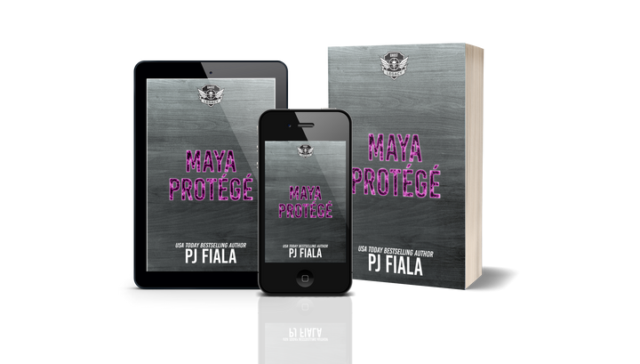 French book bundle for Maya Protégée by PJ Fiala shown in a multi-format display including eBook on tablet, digital on smartphone, and paperback. Cover features the GHOST Legacy logo and purple title text on a brushed metal background. This romantic suspense novel from the GHOST Héritage series blends danger, passion, and heroism.

 SEO Keywords: PJ Fiala, Maya Protégée, GHOST Héritage série, suspense romantique militaire, livre format bundle, ebook et livre broché, PJ Fiala romance française, thriller roma